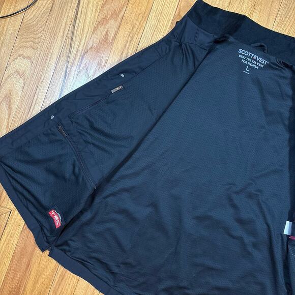 ScotteVest Women's Size L Vest Travel Utility Multi Pocket Black Zip Up Tec Vest - Picture 11 of 16